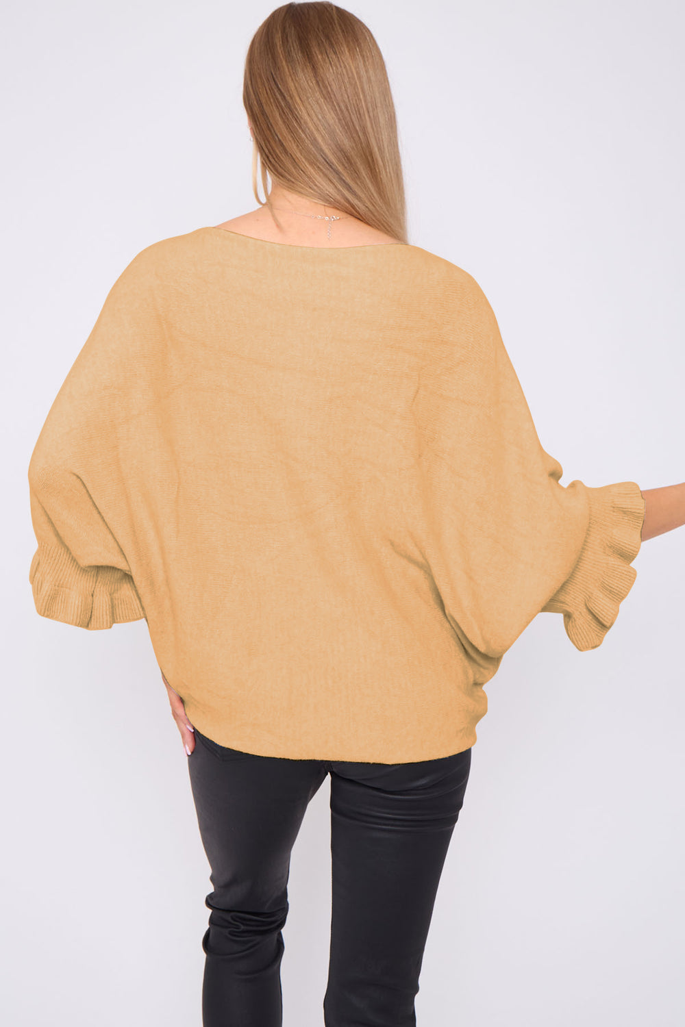 Ellie Frill Sleeve Bardot Jumper