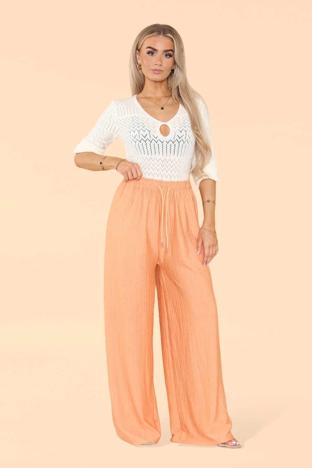 Trudy Textured Palazzo Trousers