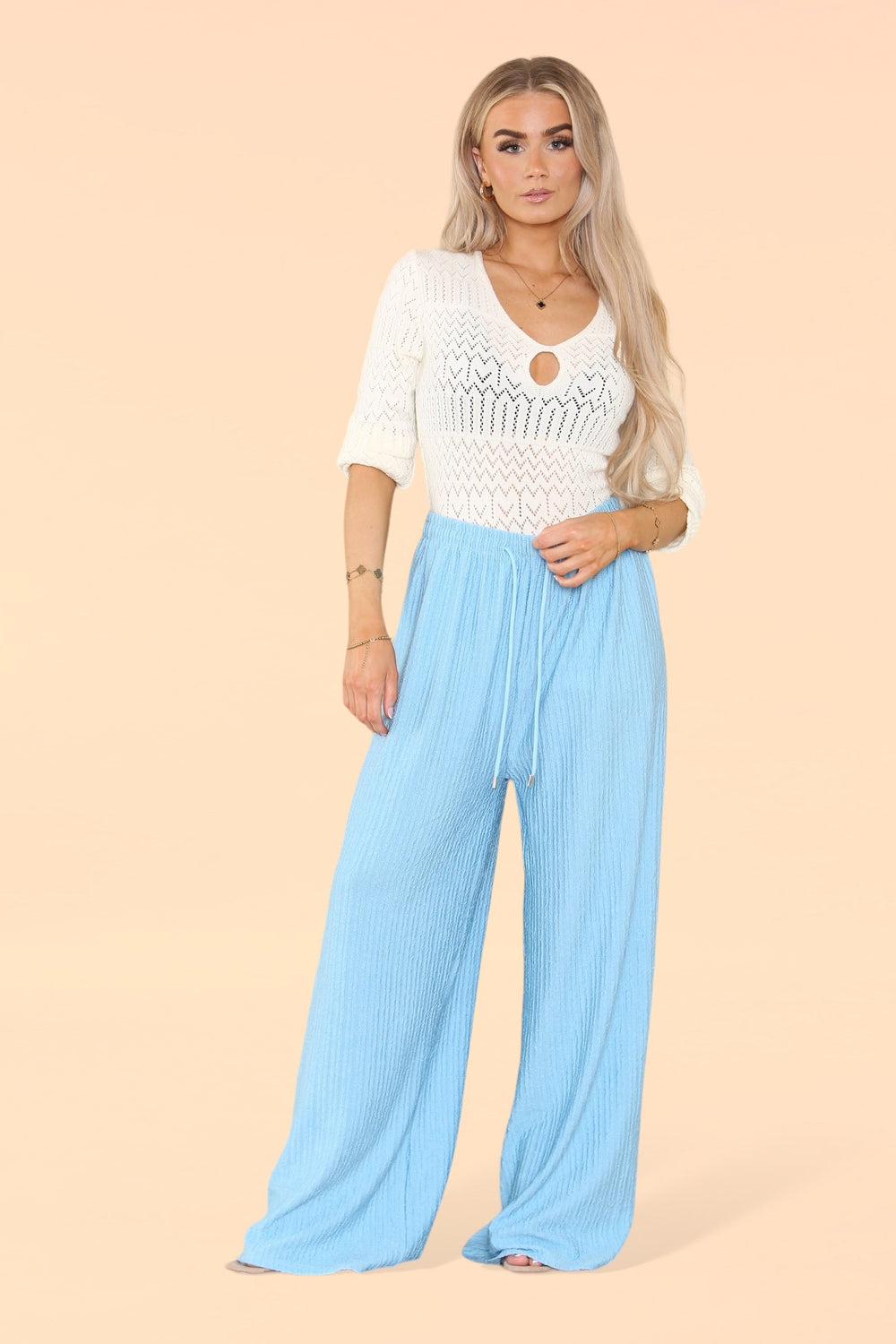 Trudy Textured Palazzo Trousers