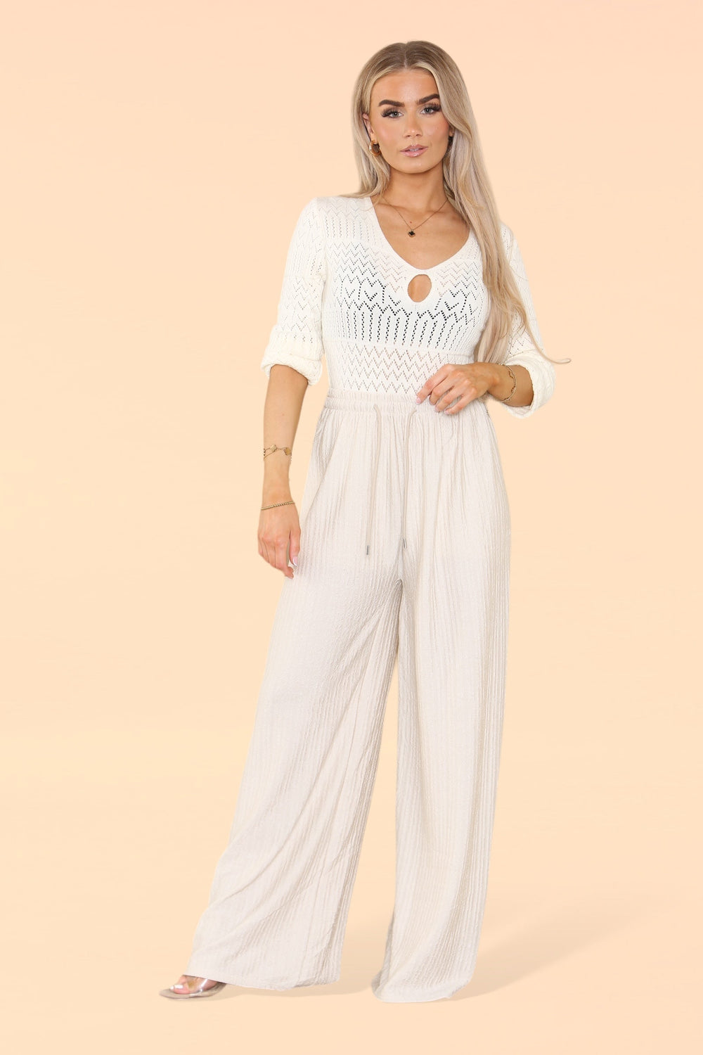 Trudy Textured Palazzo Trousers