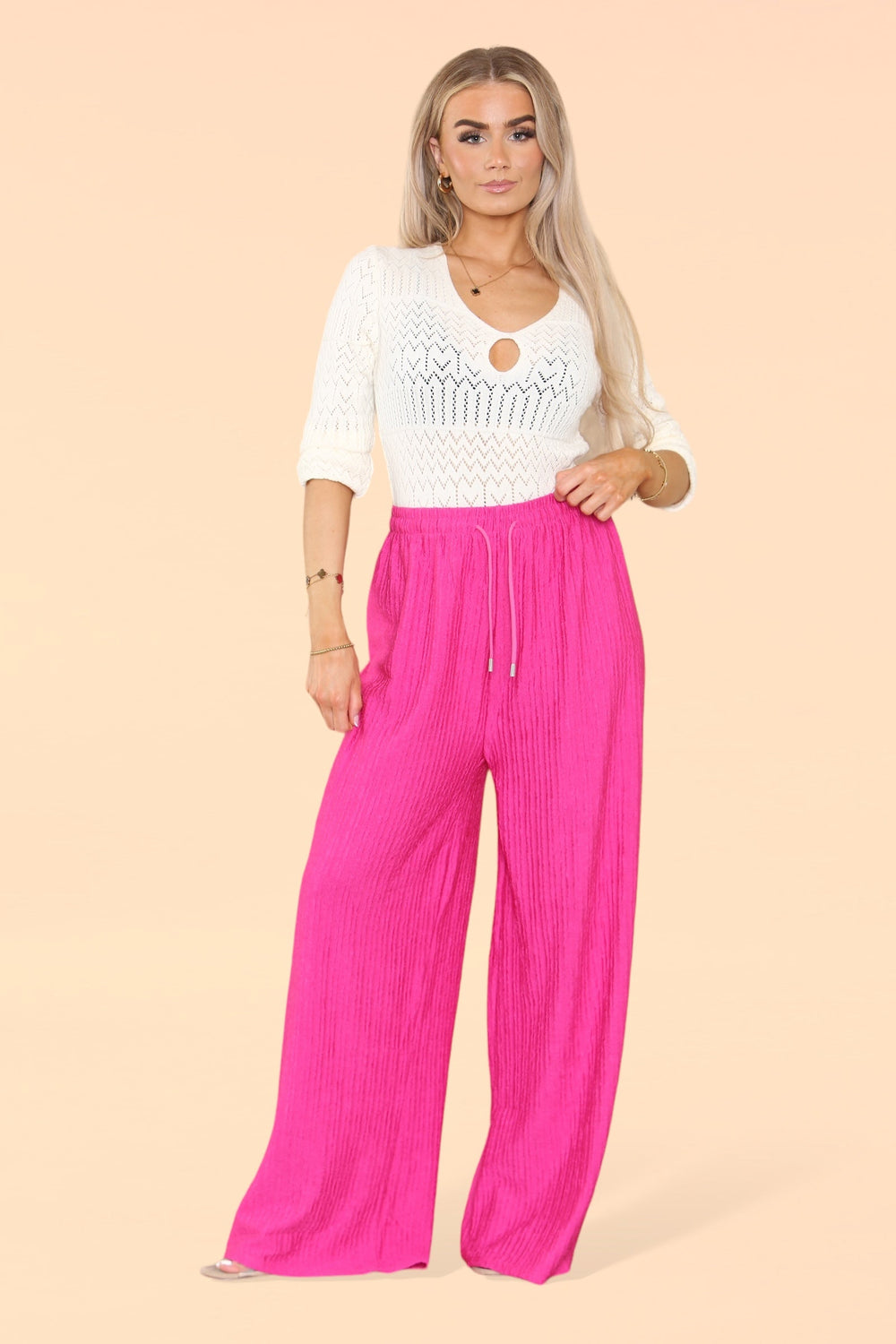Trudy Textured Palazzo Trousers