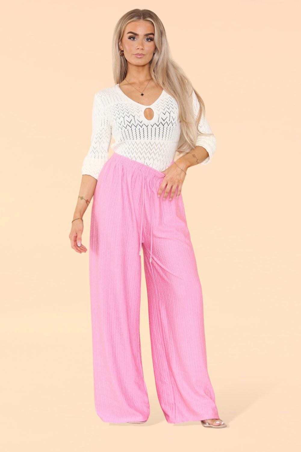 Trudy Textured Palazzo Trousers