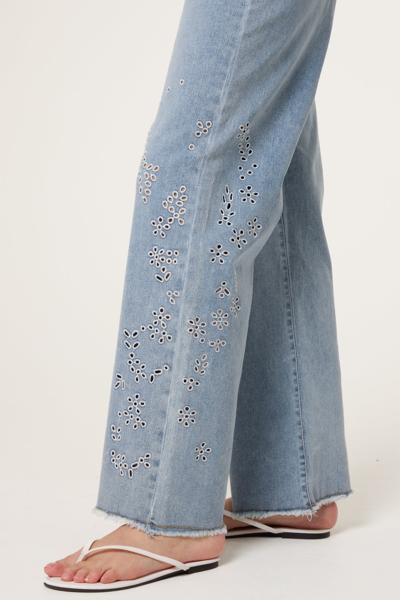 Courtney Floral Eyelet Embroidered Jeans