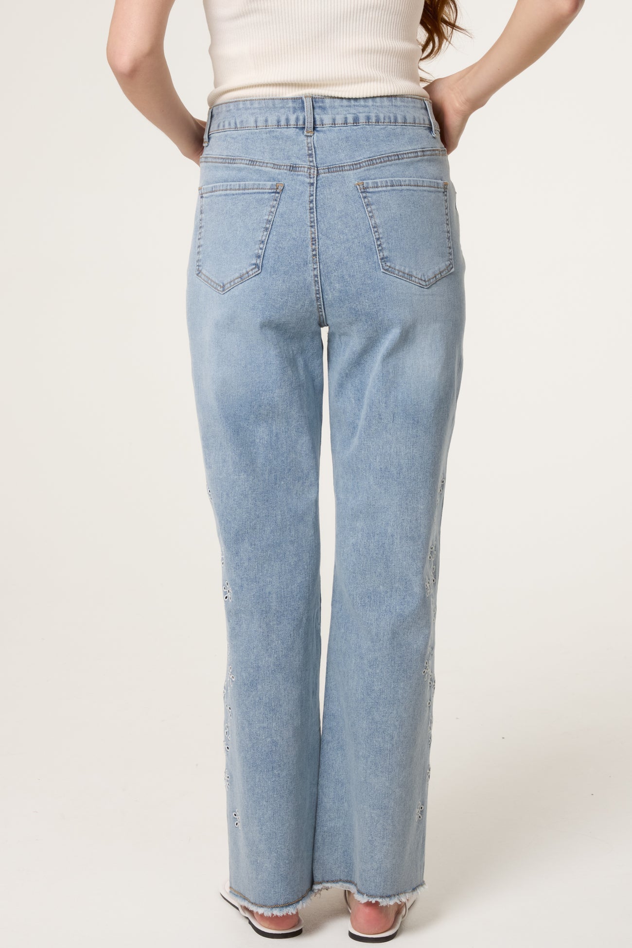Courtney Floral Eyelet Embroidered Jeans