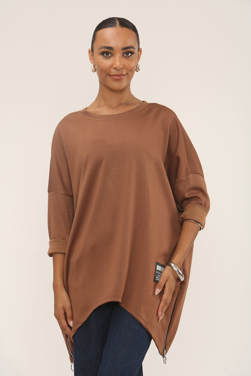 Ivy Oversized Side Zip Italian Sweater
