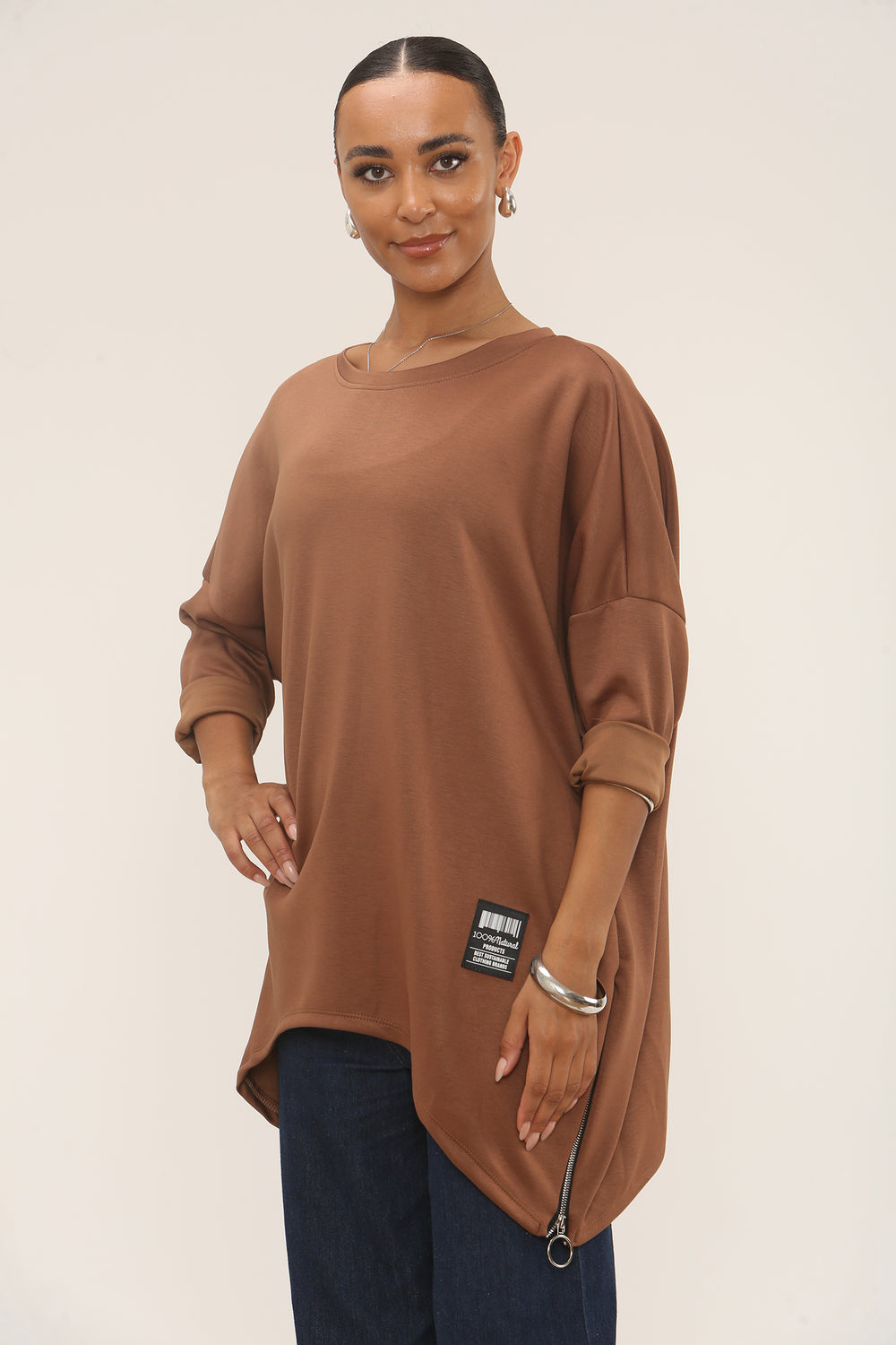 Ivy Oversized Side Zip Italian Sweater