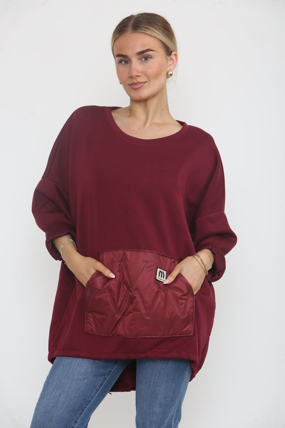Becky Quilted Pocket Italian Sweatshirt