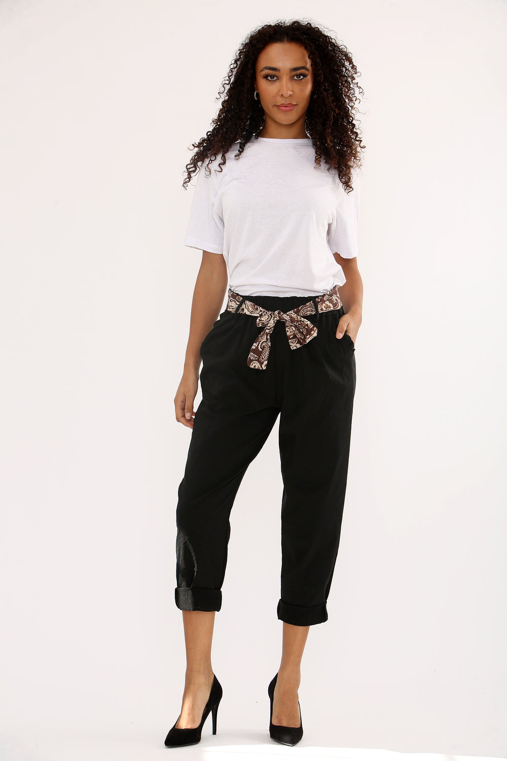 Wendy Italian Belted Stretch Trousers