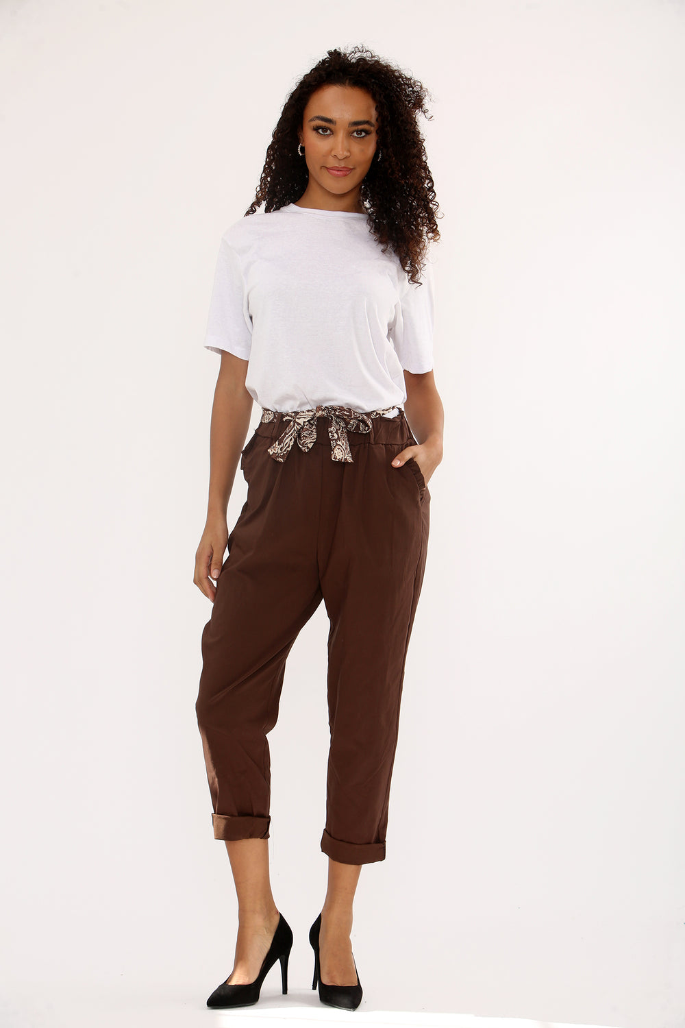 Wendy Italian Belted Stretch Trousers