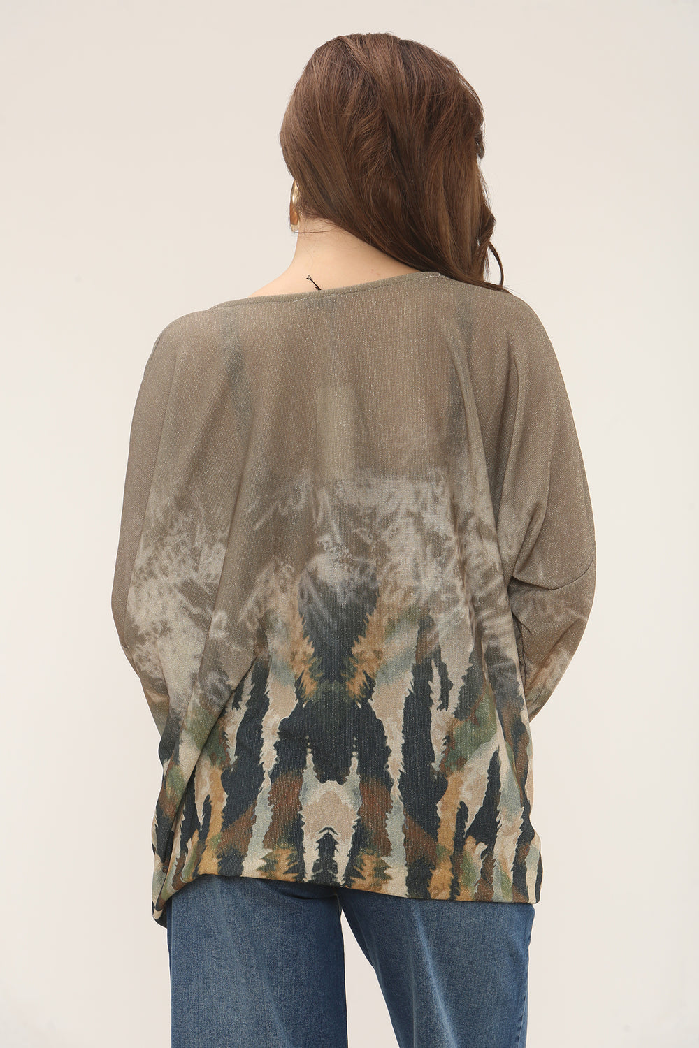 Jenna Printed Lurex Knit Oversized Top