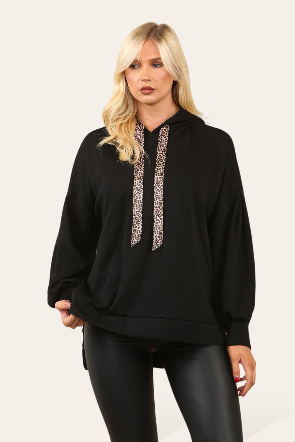 Lindsey Leopard String Detail Hoodie