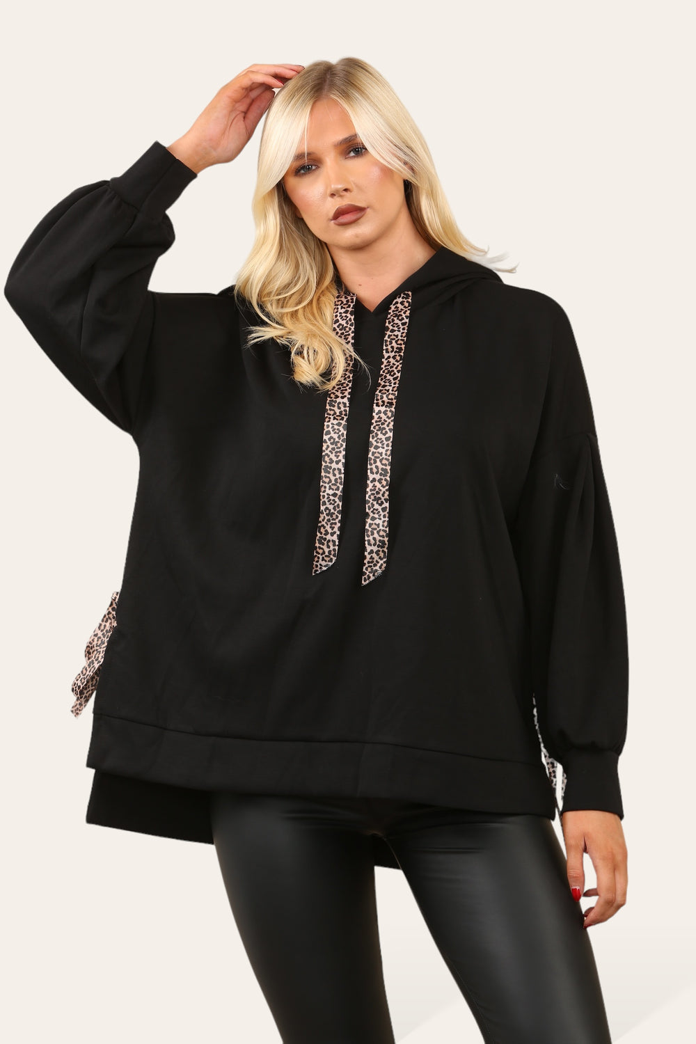 Lindsey Leopard String Detail Hoodie