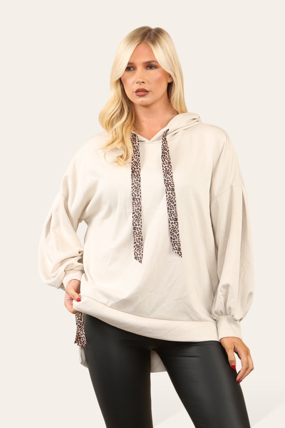 Lindsey Leopard String Detail Hoodie