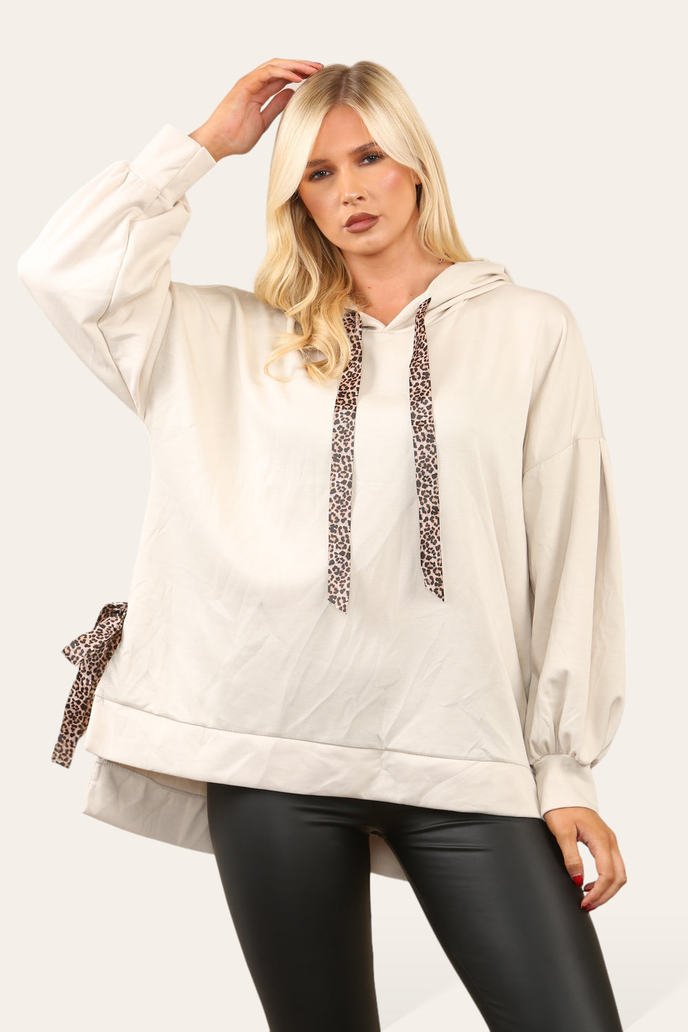 Lindsey Leopard String Detail Hoodie
