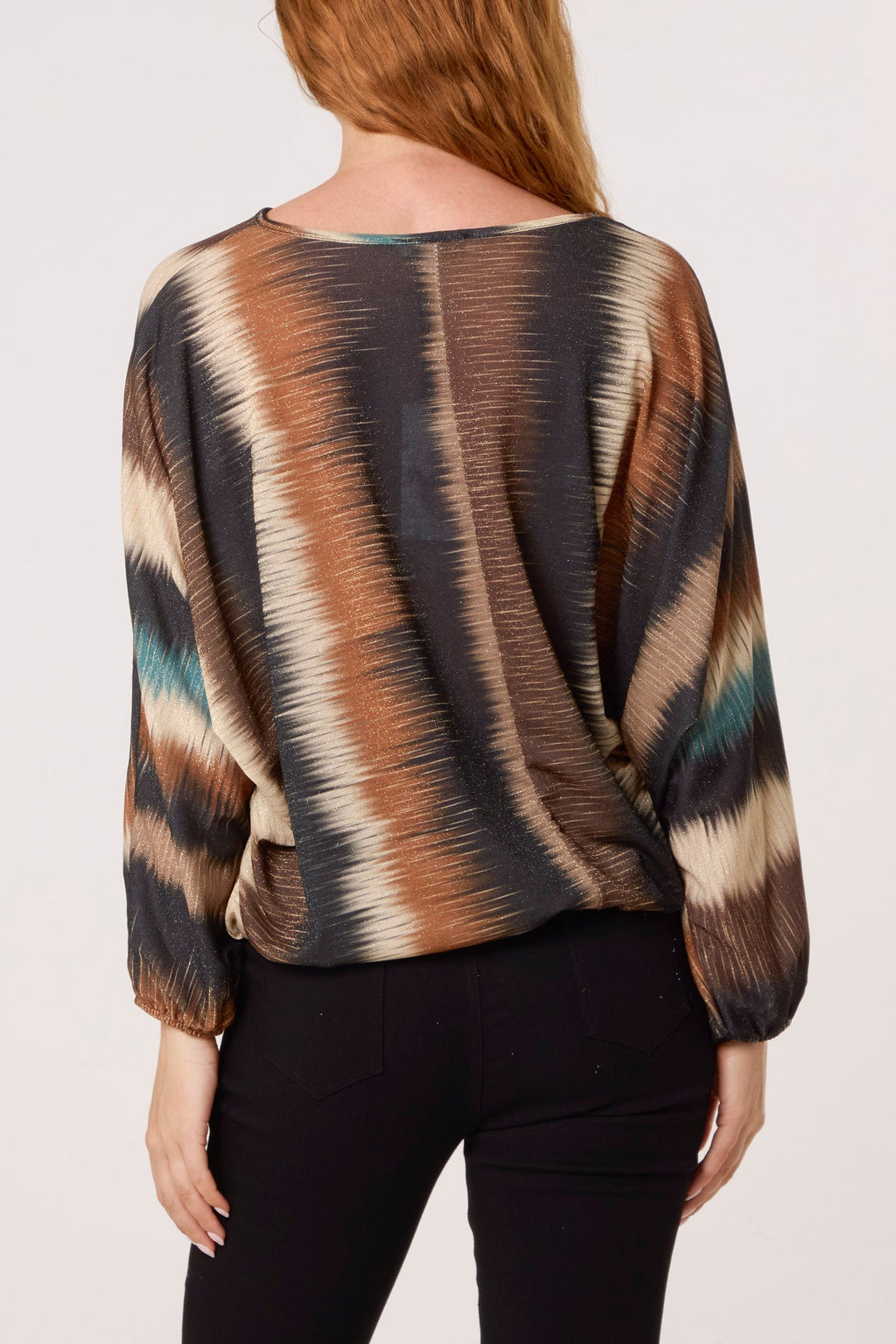 Selina Blurred Bubble Hem Batwing Top