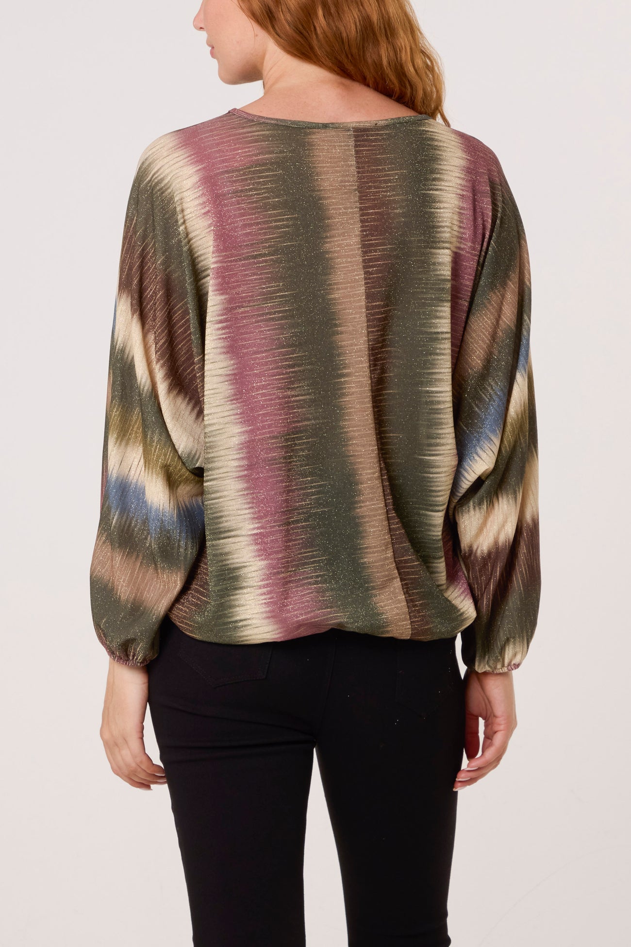 Selina Blurred Bubble Hem Batwing Top