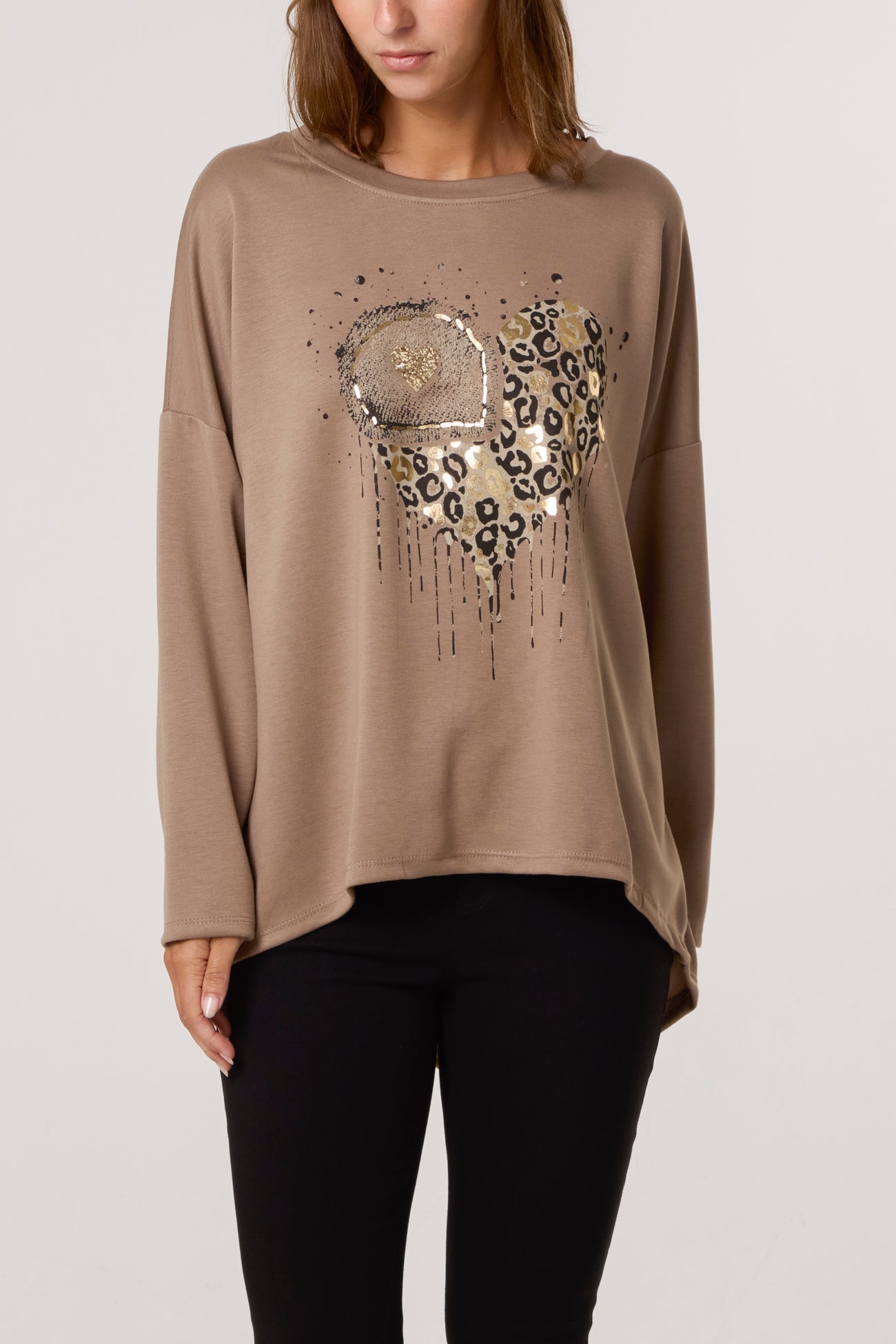 Faye Foil Animal Heart Soft Touch Sweatshirt