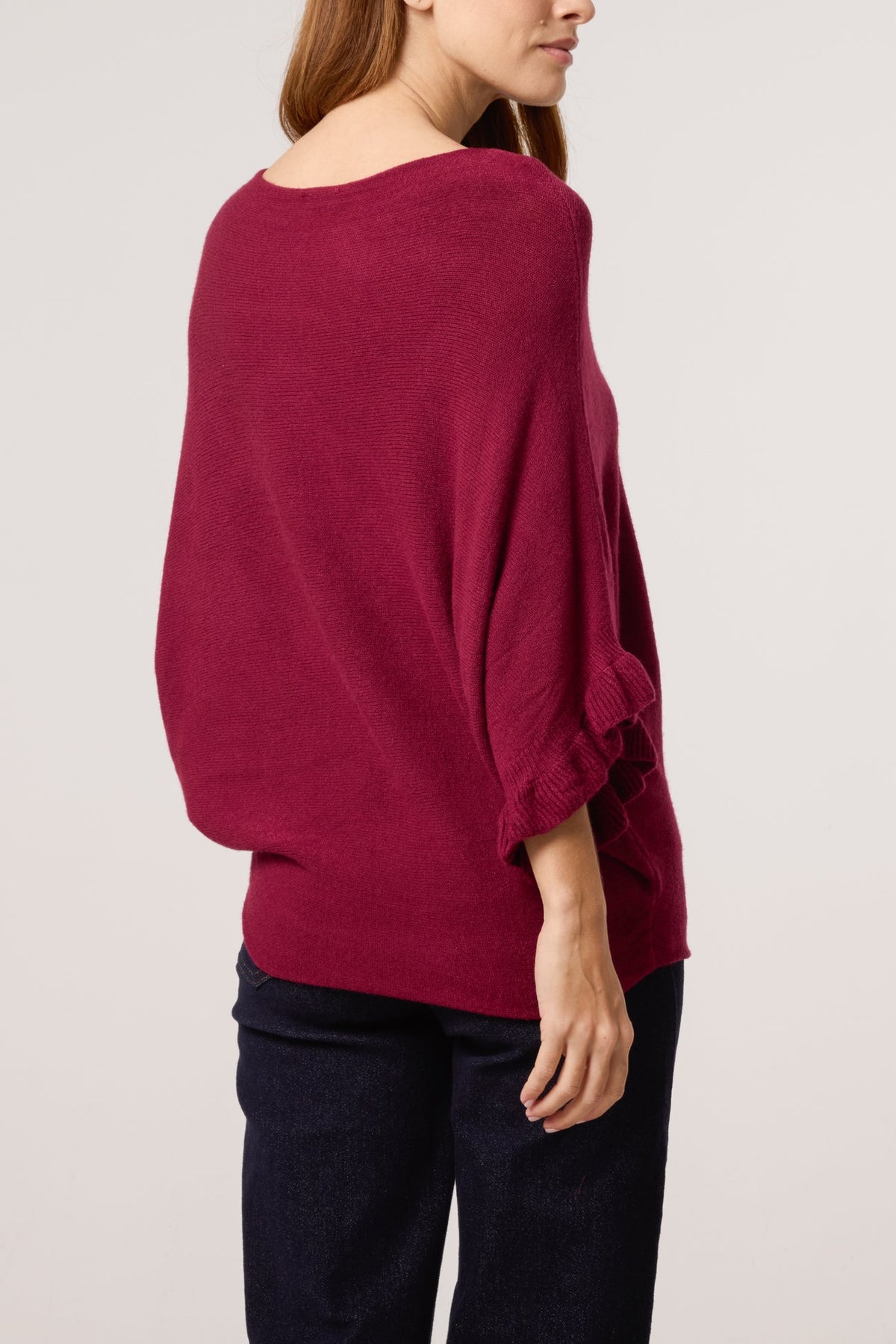 Rose Italian Ruffle Short Sleeve Knit Top