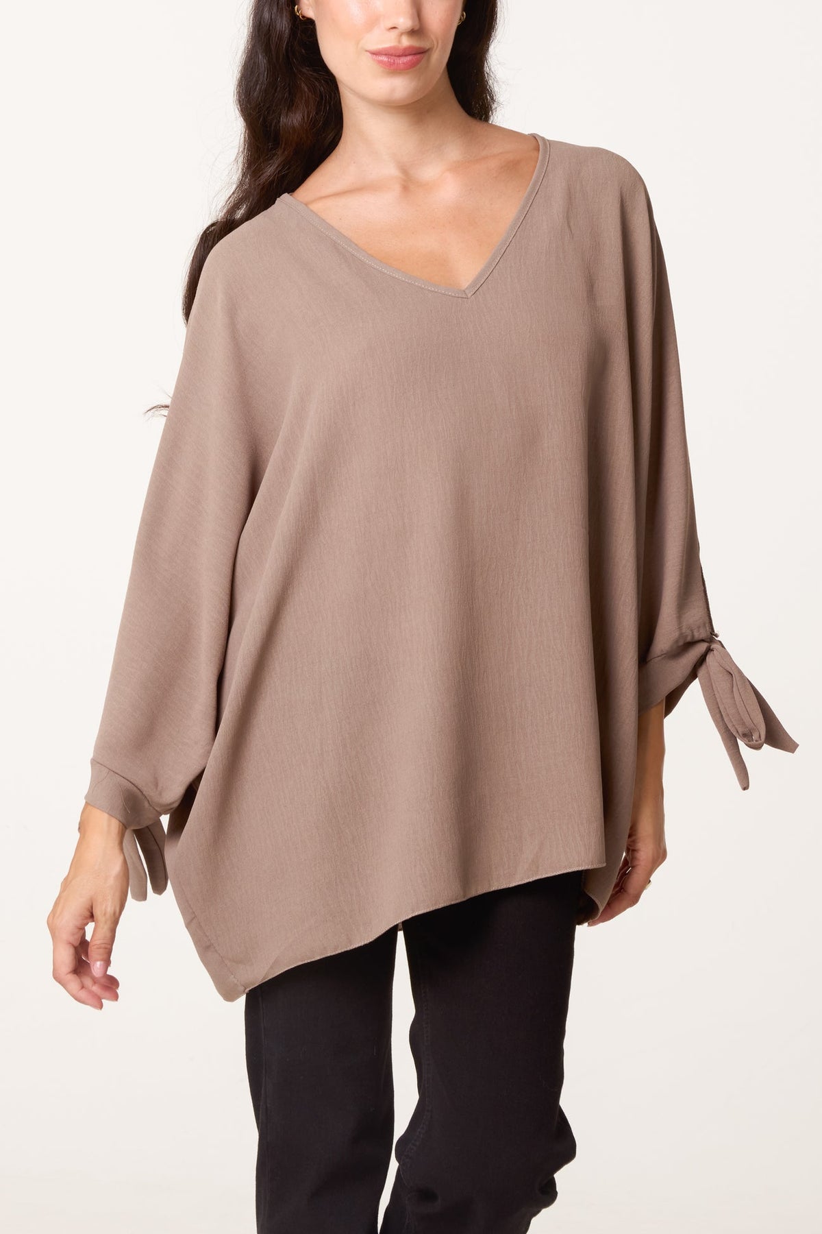 Carlie Italian Sleeve Tie V-Neck Top