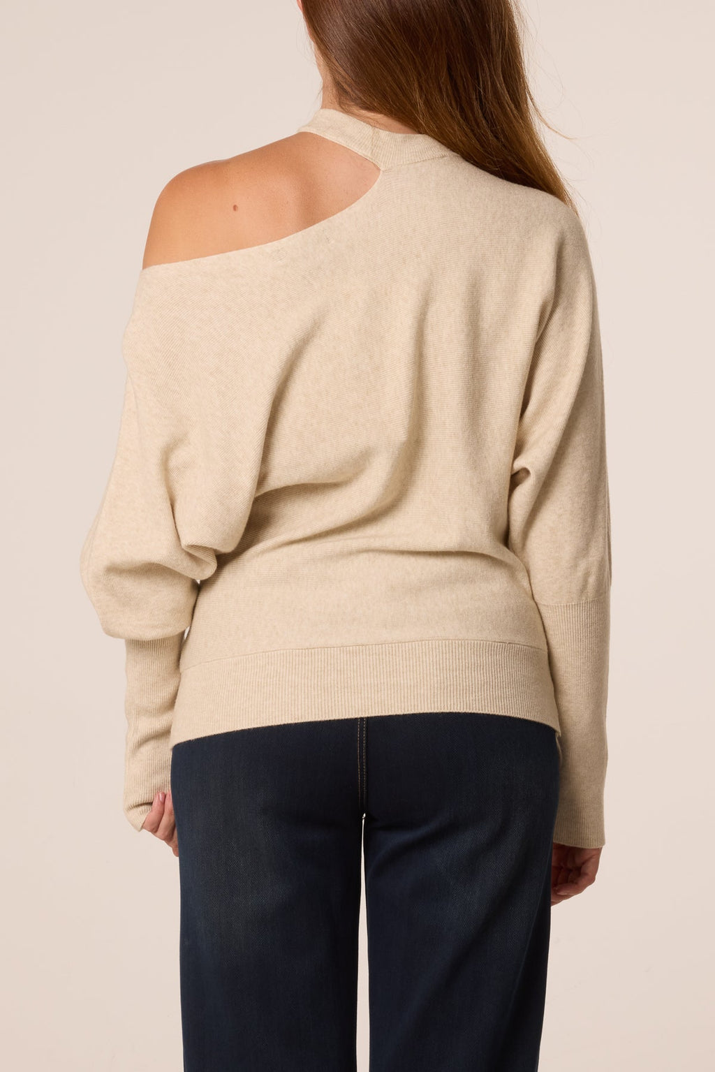Alyssia Italian Asymmetric Shoulder Gold Detail Top