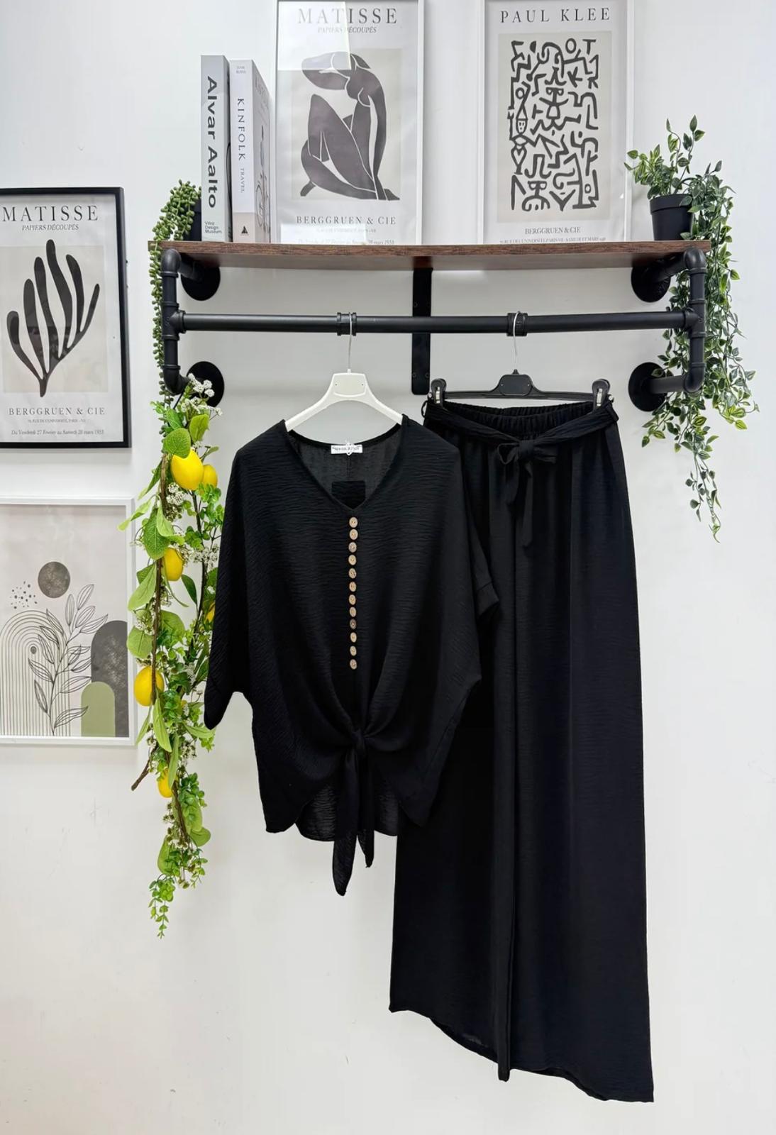 Chloe Front Tie Button Detail Co-Ord Set