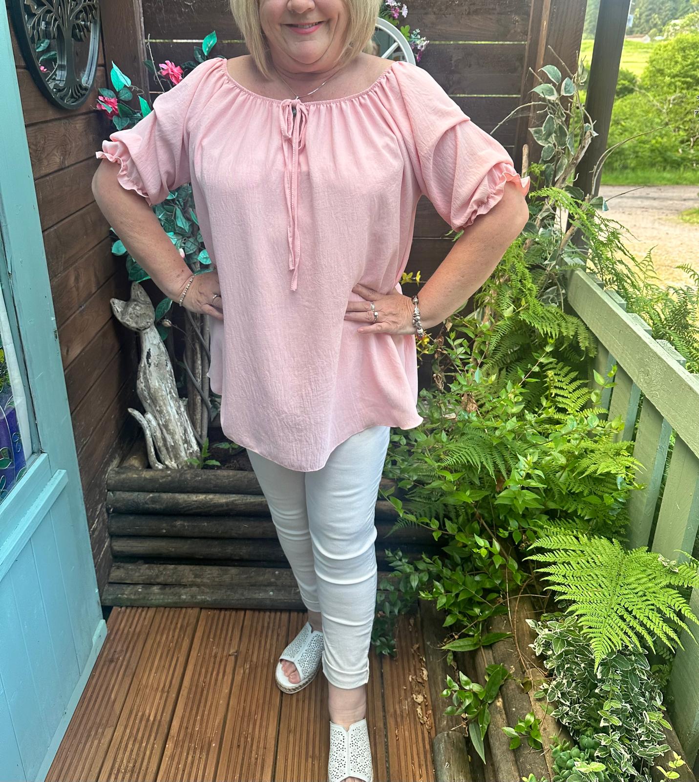 Louise Italian Bardot Oversized Bow Top