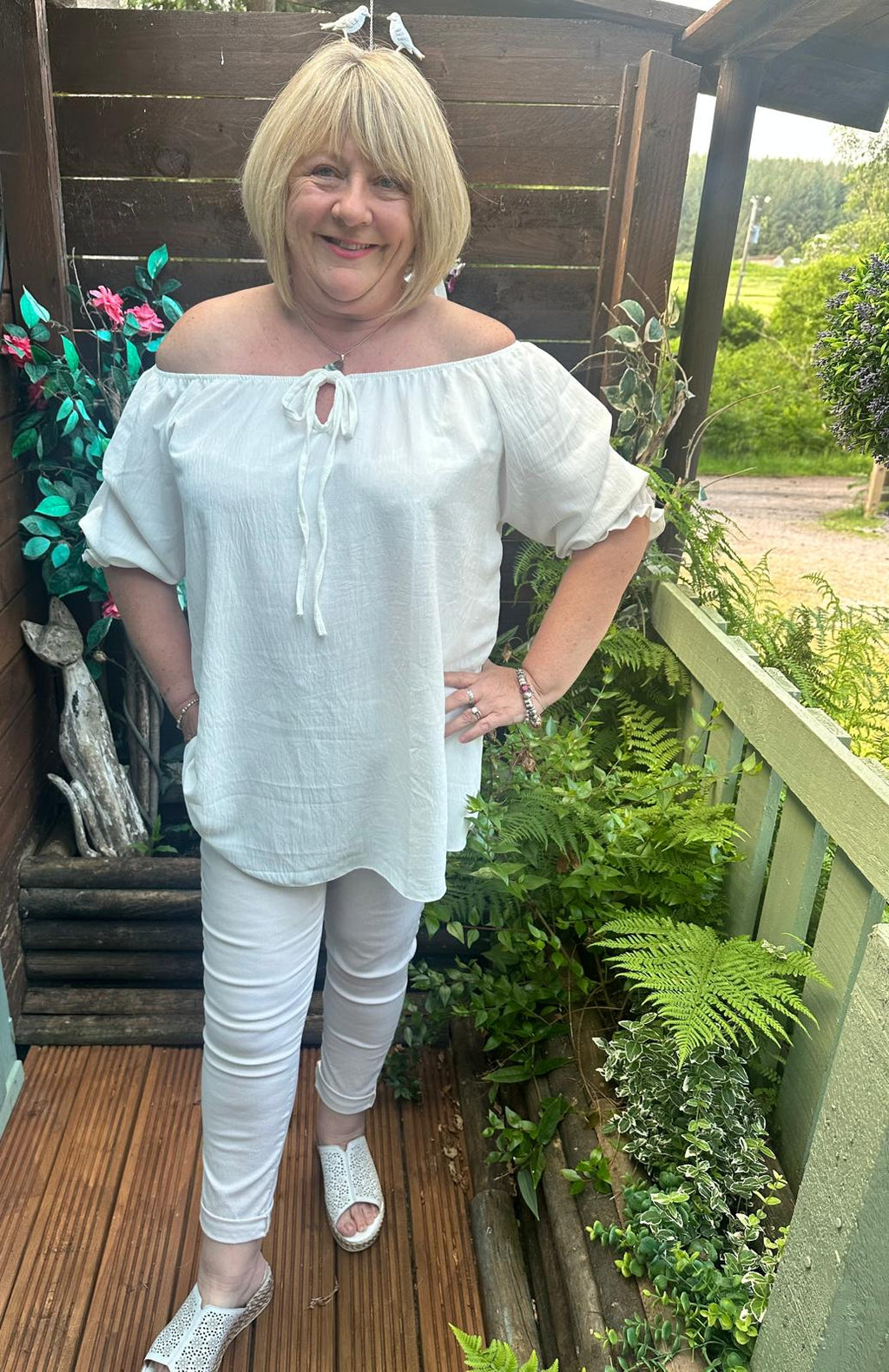 Louise Italian Bardot Oversized Bow Top