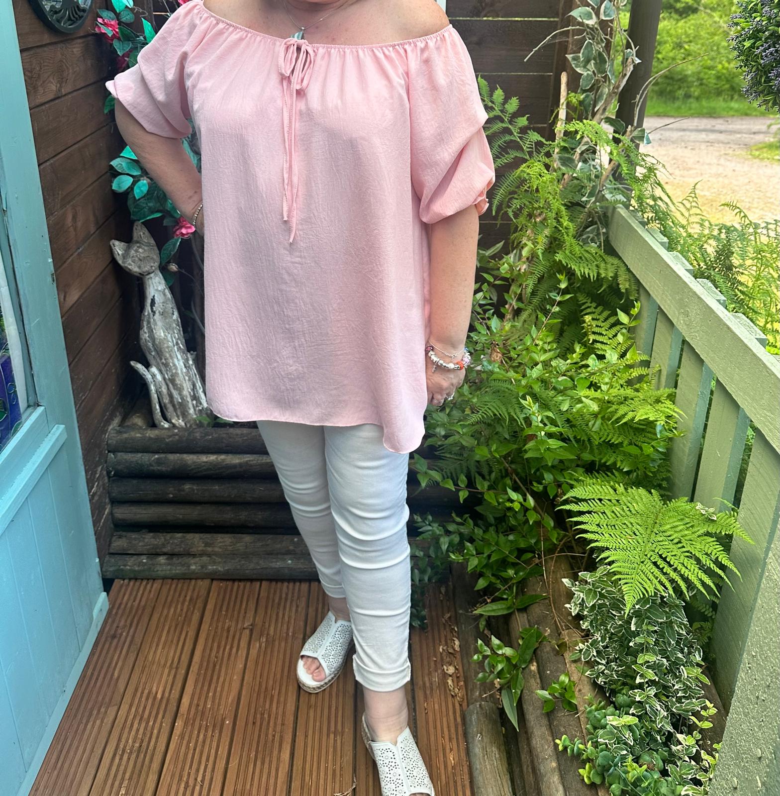 Louise Italian Bardot Oversized Bow Top
