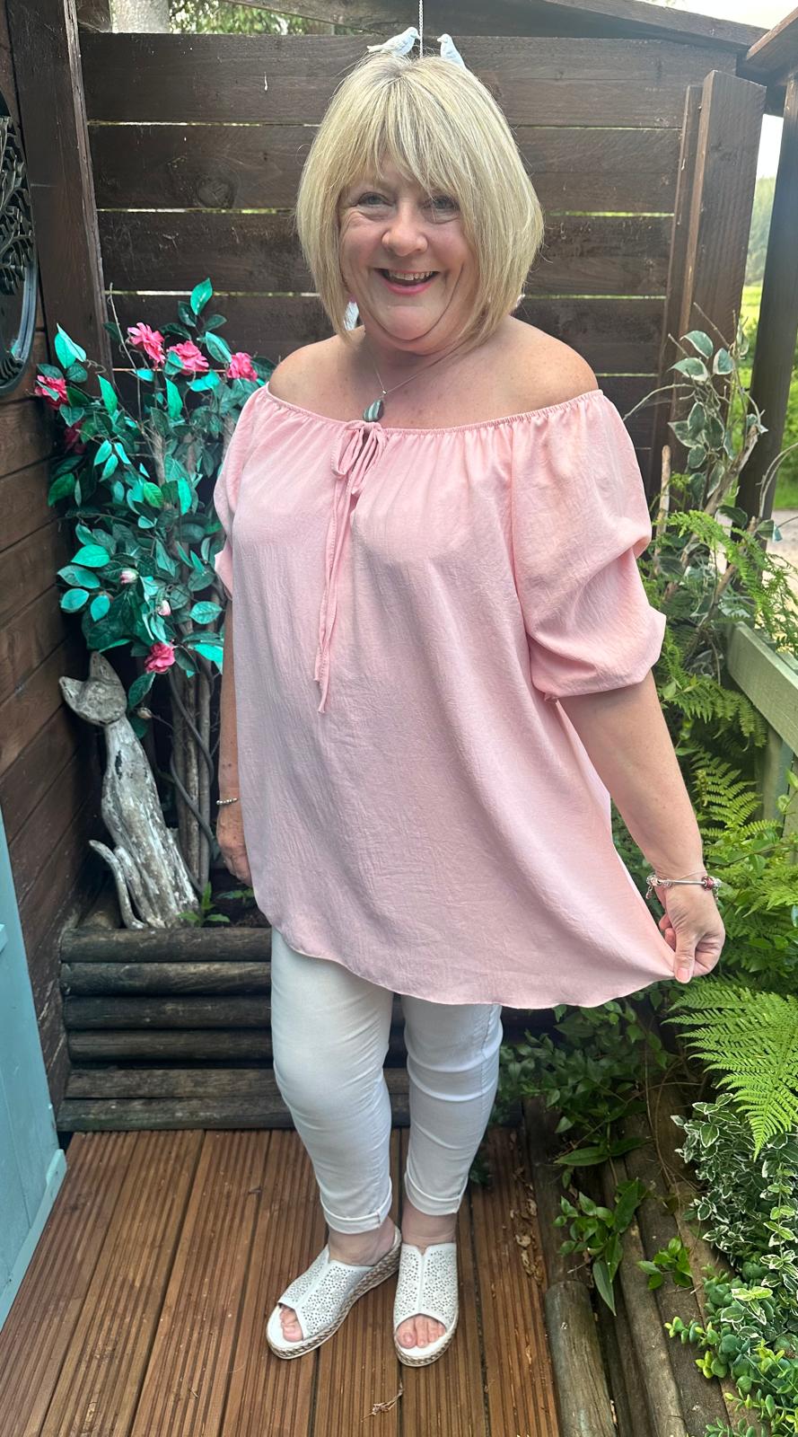 Louise Italian Bardot Oversized Bow Top