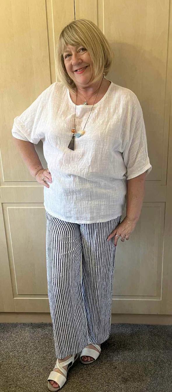 Taylor Pinstripe Palazzo Trousers