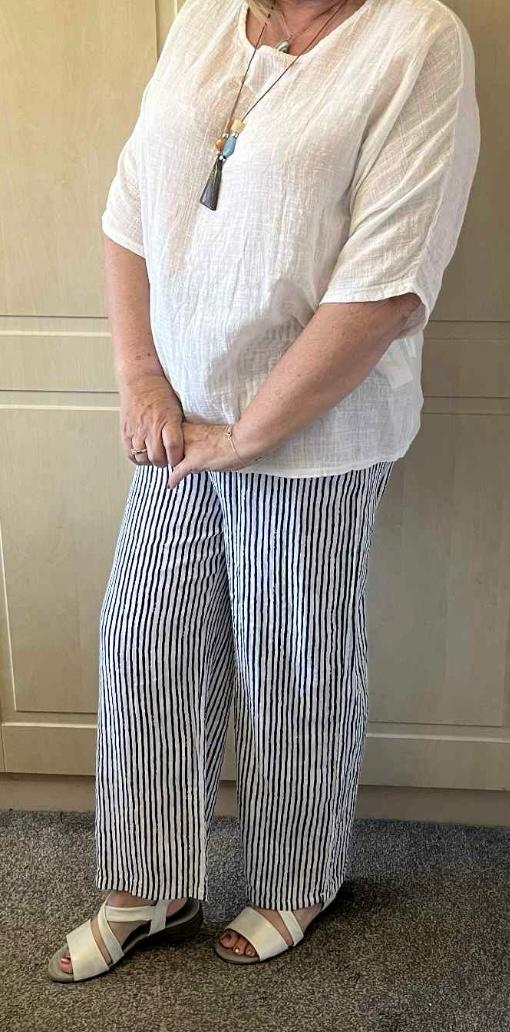 Taylor Pinstripe Palazzo Trousers