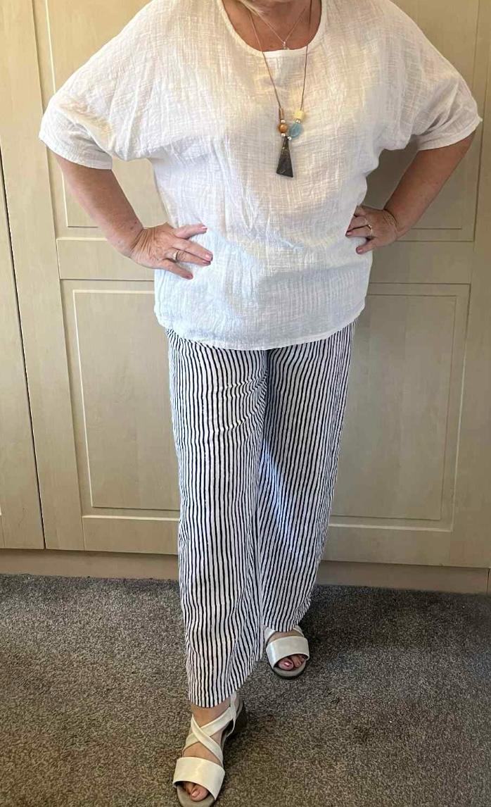 Taylor Pinstripe Palazzo Trousers
