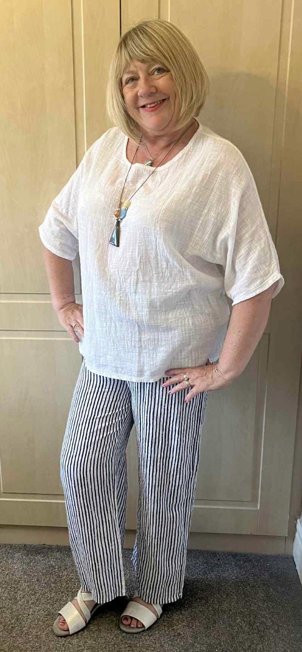 Taylor Pinstripe Palazzo Trousers