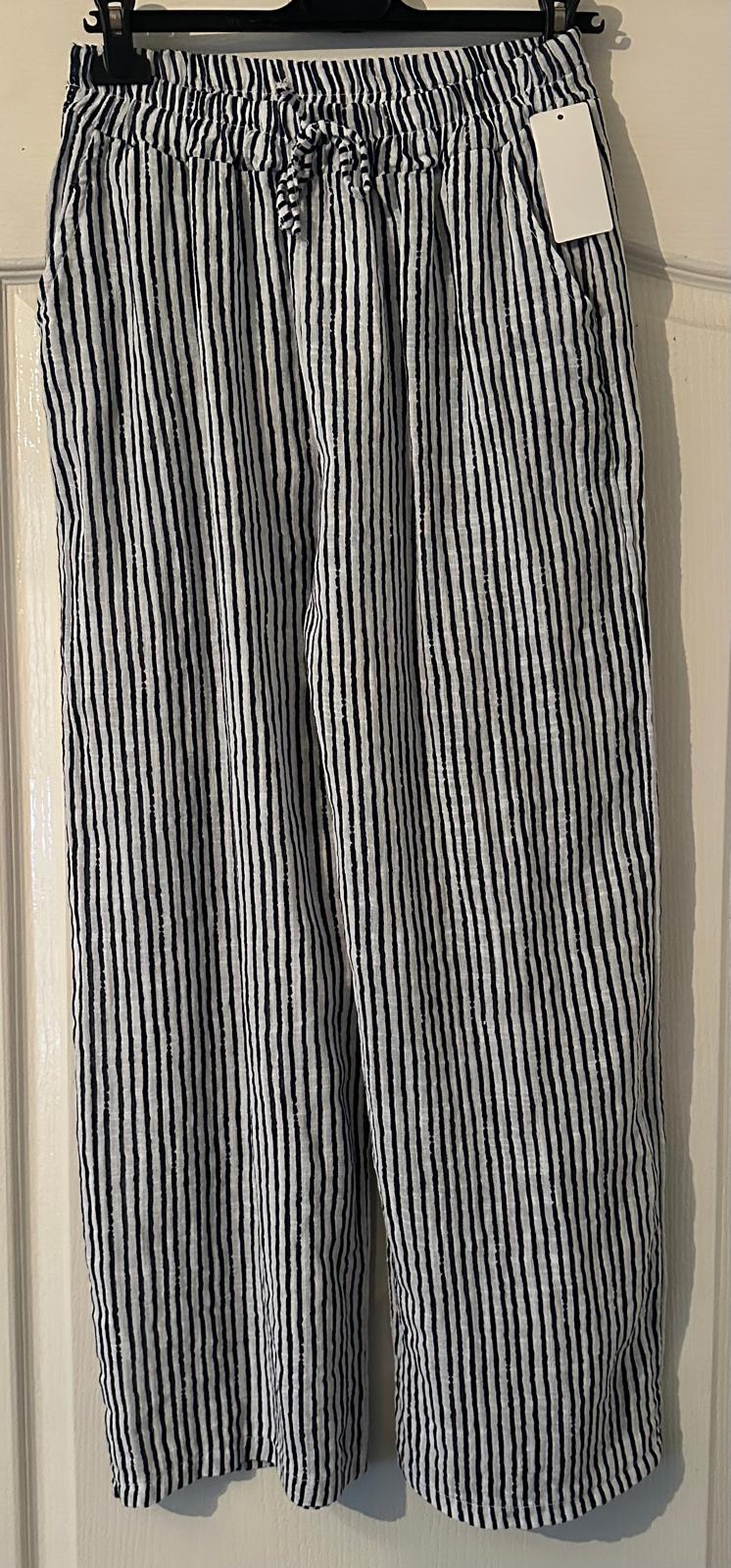 Taylor Pinstripe Palazzo Trousers