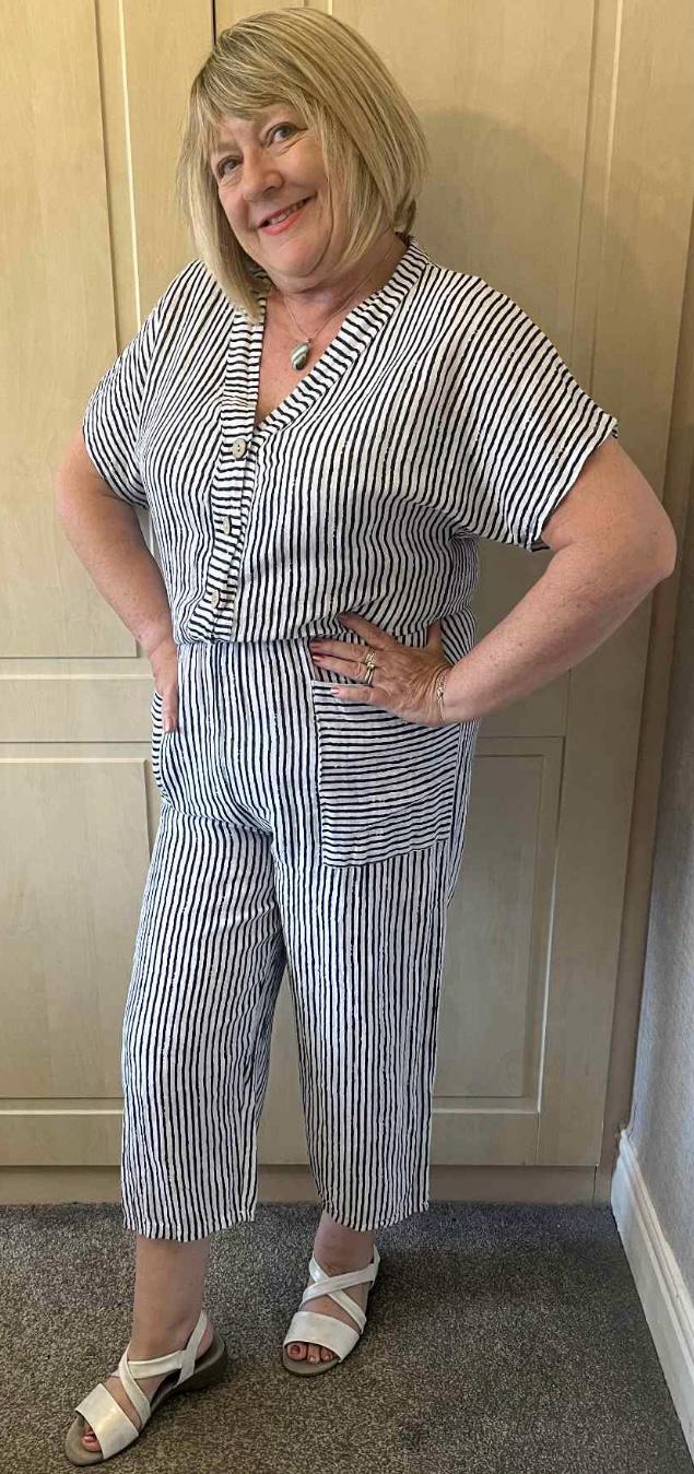Kayleigh Italian Cotton Pinstripe Jumpsuit