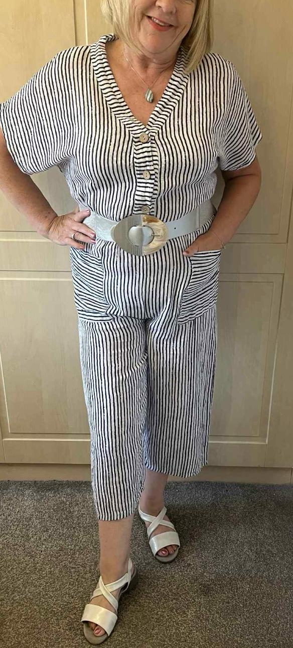 Kayleigh Italian Cotton Pinstripe Jumpsuit
