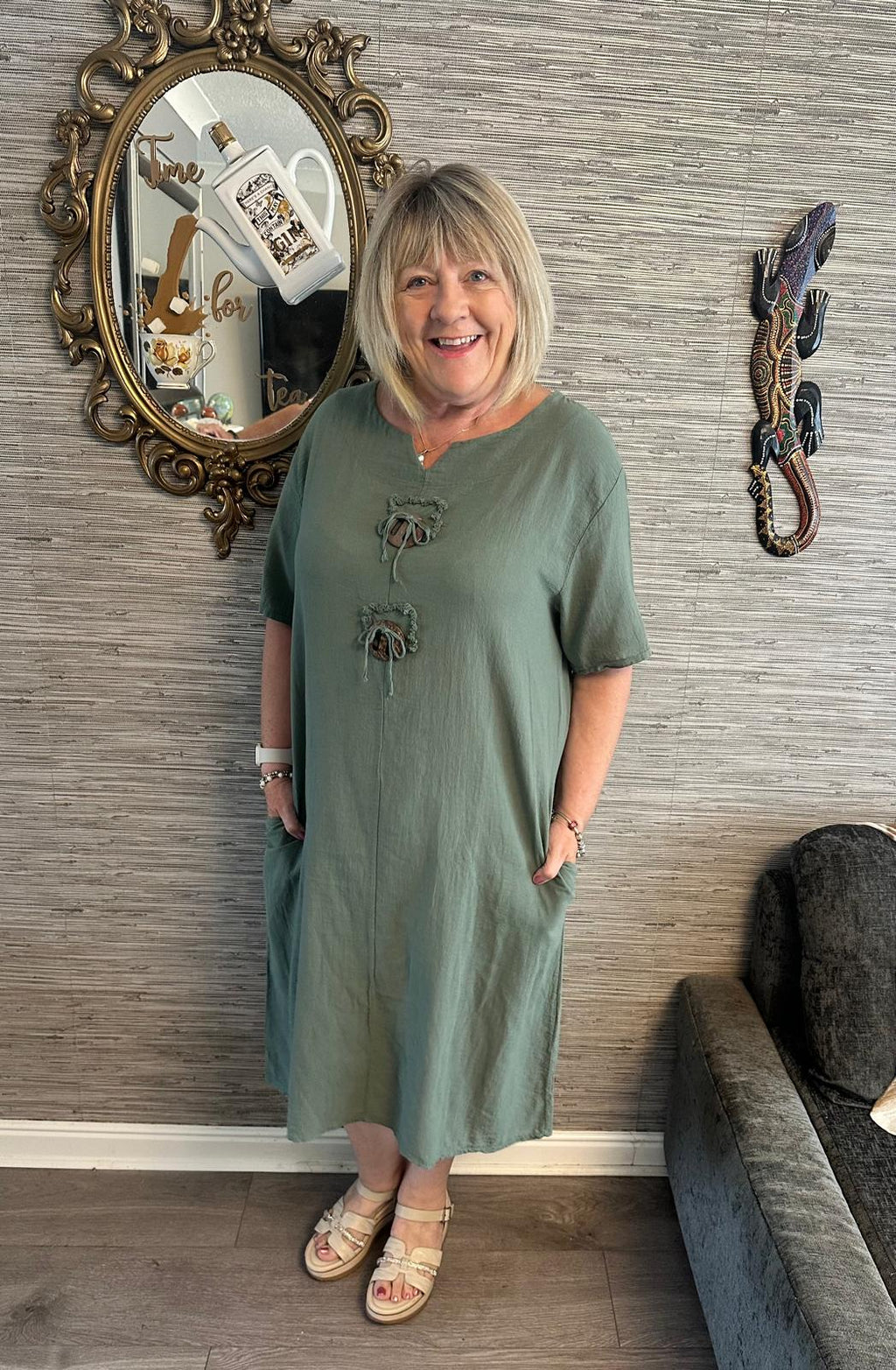 Heidi Italian Cotton Toggle Dress