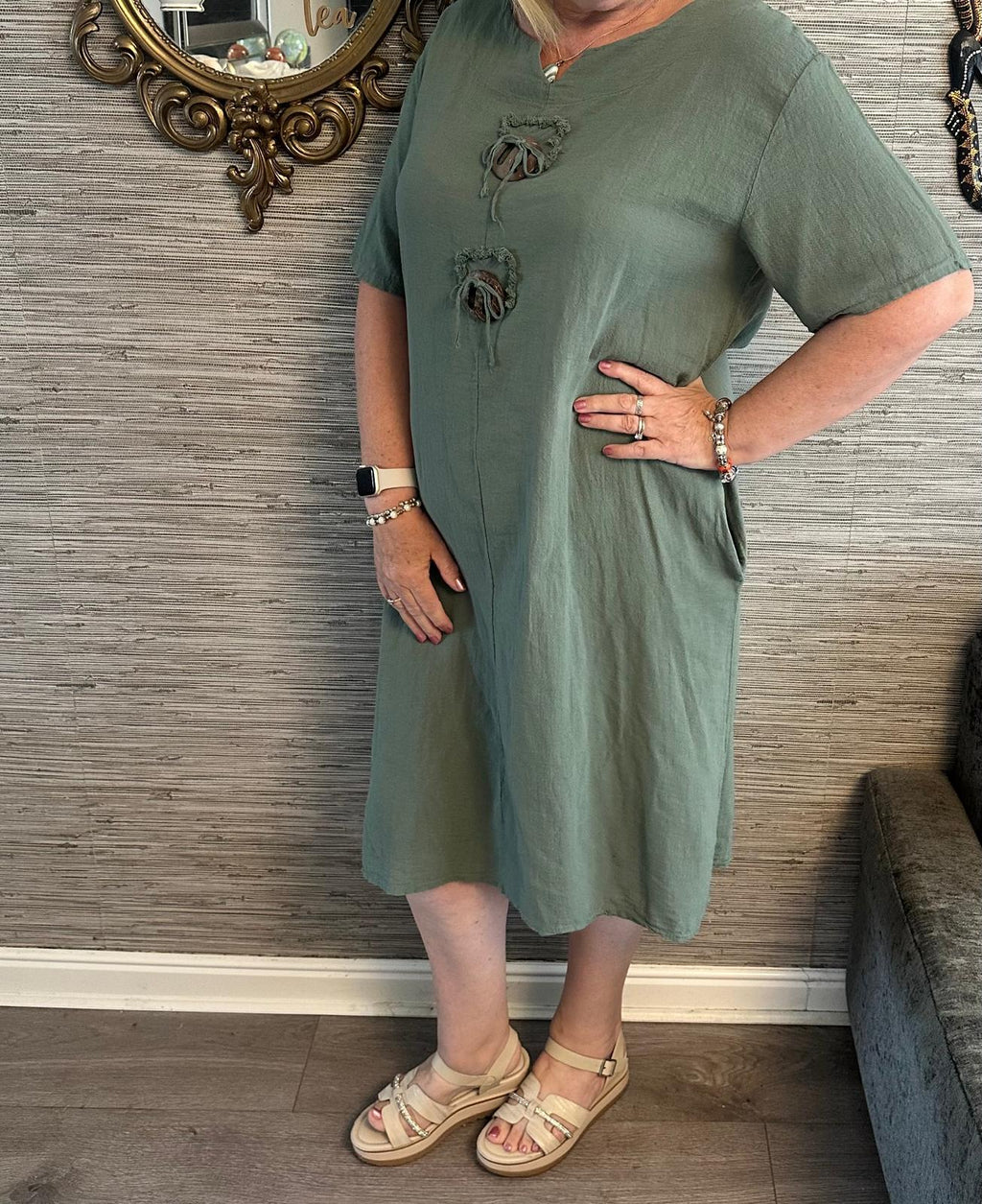 Heidi Italian Cotton Toggle Dress
