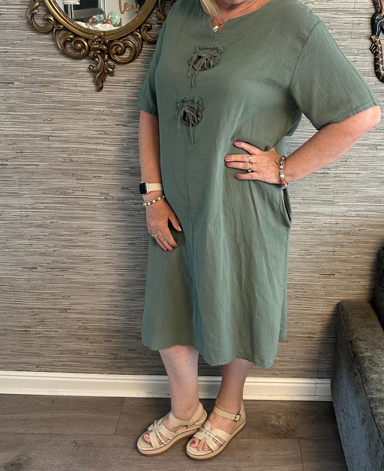 Heidi Italian Cotton Toggle Dress