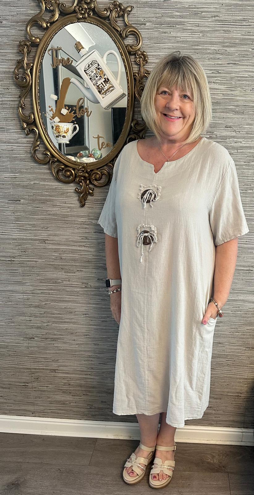 Heidi Italian Cotton Toggle Dress