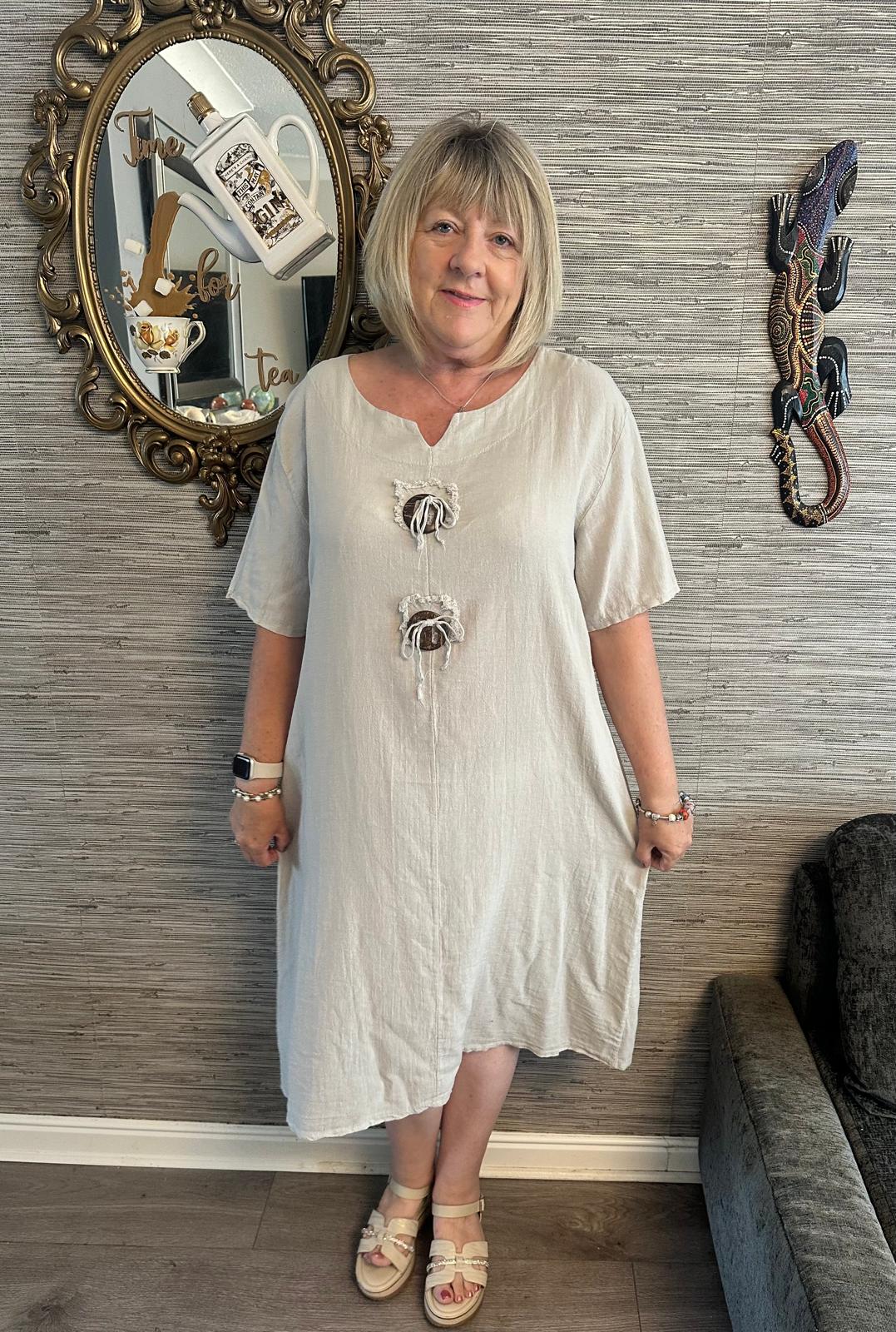 Heidi Italian Cotton Toggle Dress