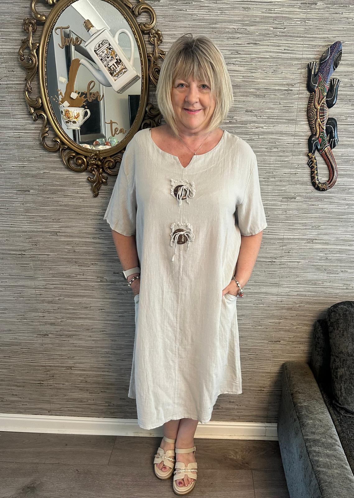 Heidi Italian Cotton Toggle Dress