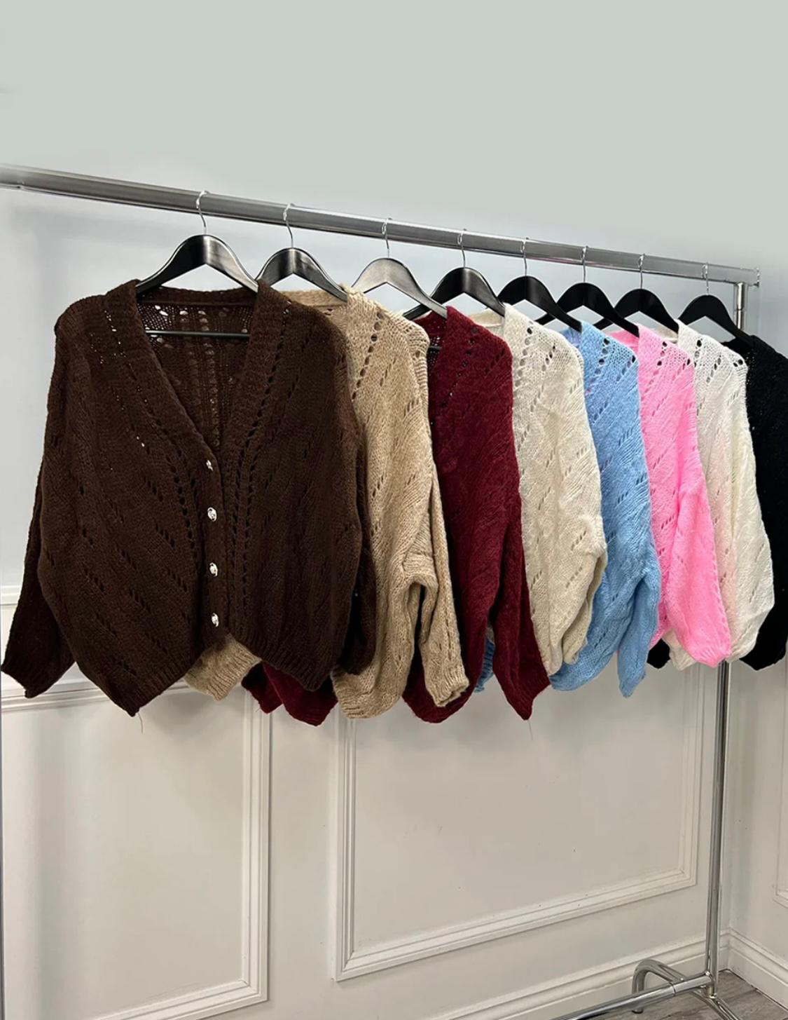 Carmen Gold Button Knitted Cardigan