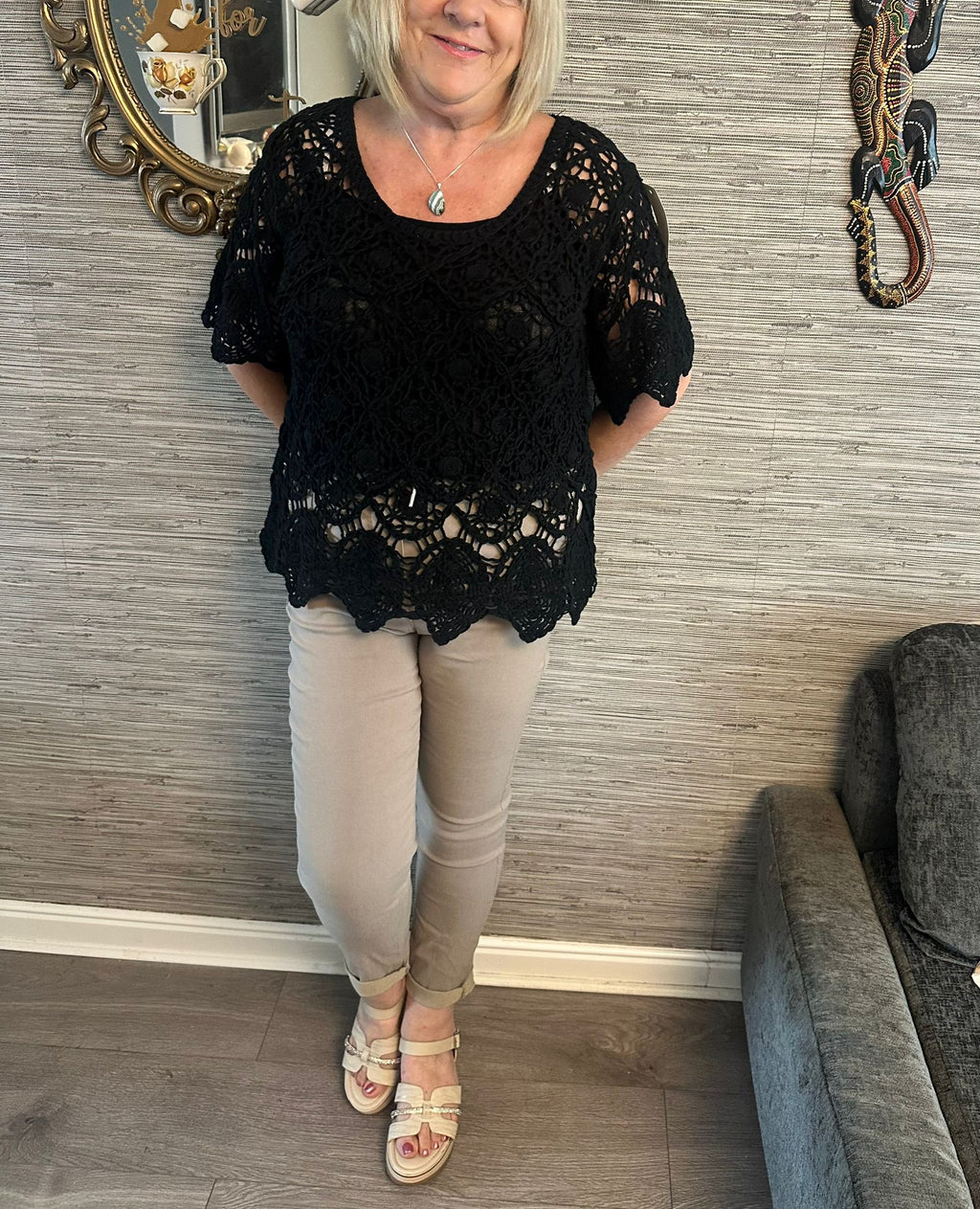 Christie Crochet Detail Top
