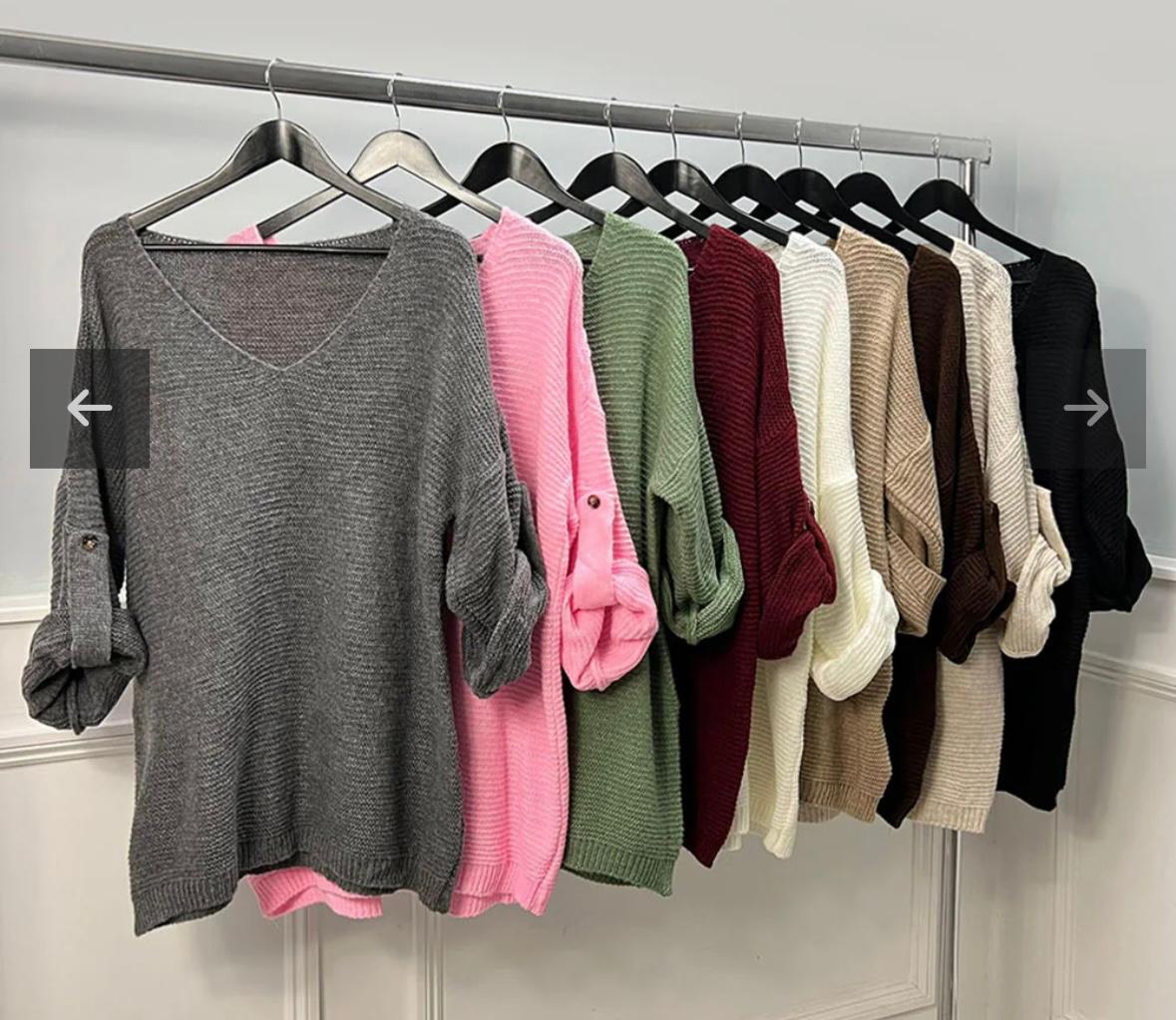 Carly Soft Knit Italian V-Neck Jumper