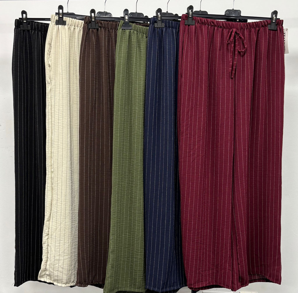 Sadie Stripe Detail Wide Leg Curvy Trousers