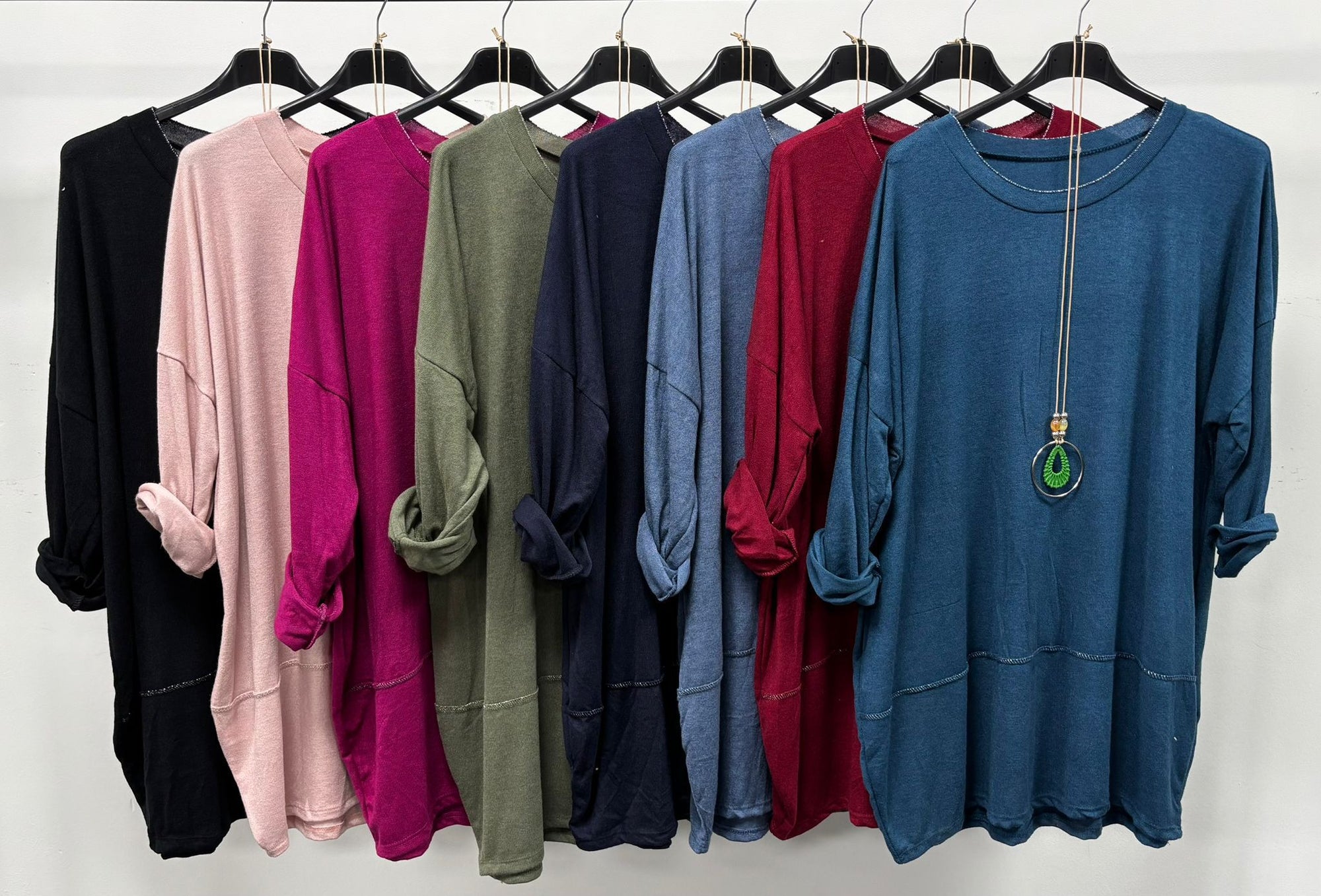Lexi Lurex Stitch Soft Knit Necklace Top