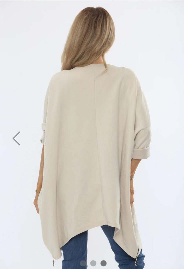 Karon Oversized Sequin Zip Sweater