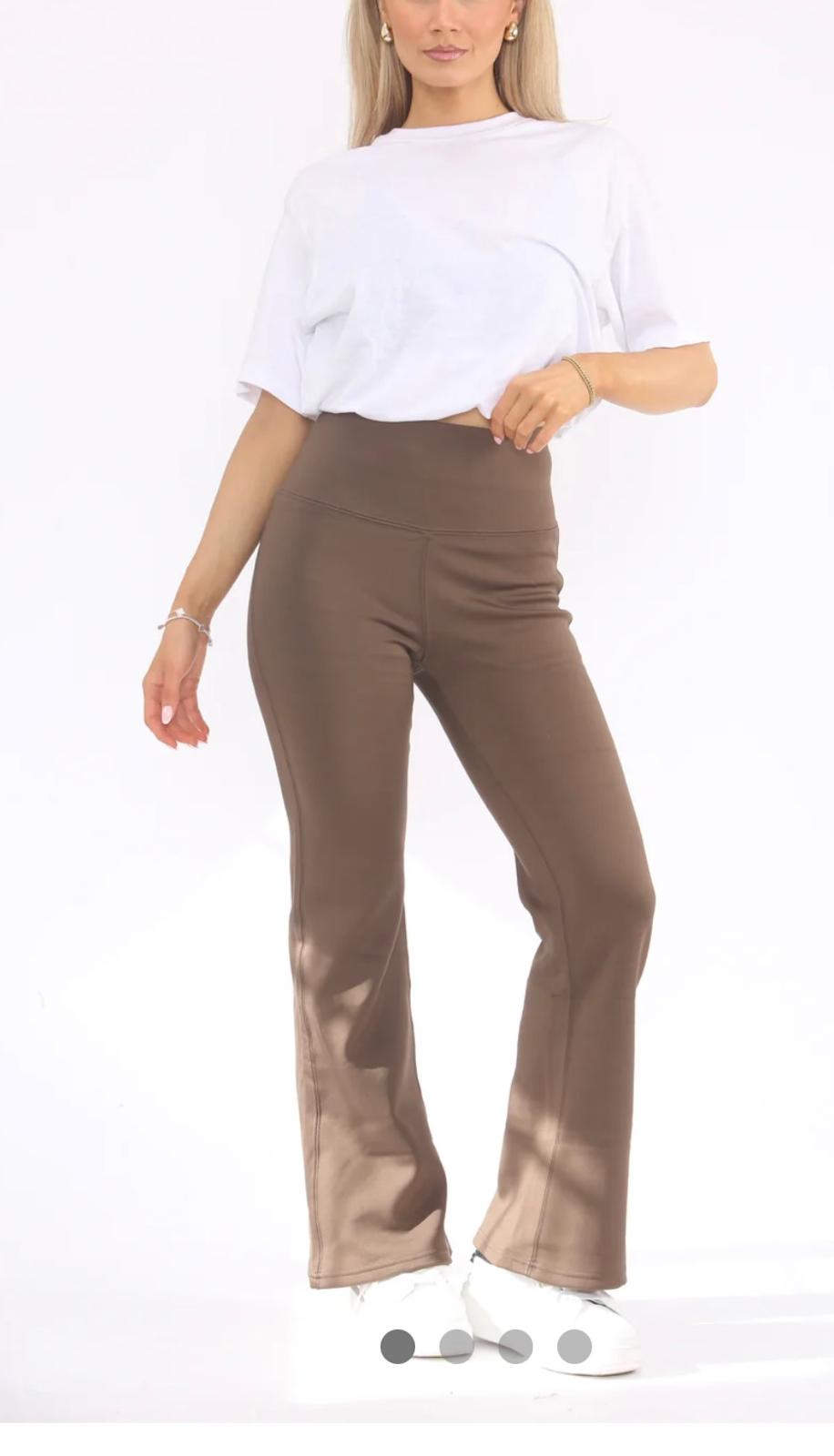 Andrea Flare Detail Fleece Lined Leggings