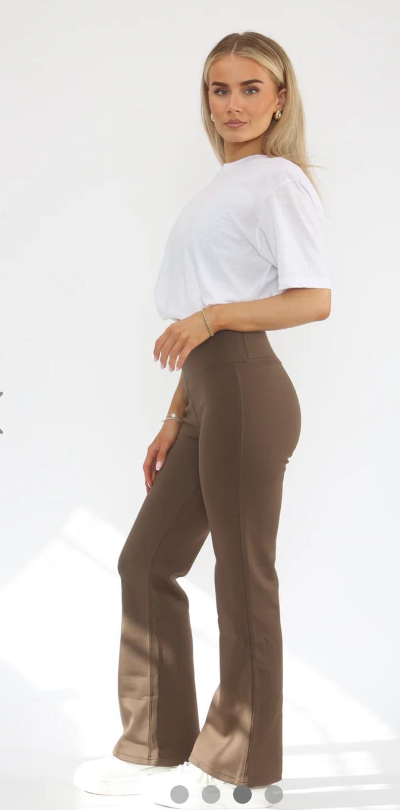 Andrea Flare Detail Fleece Lined Leggings